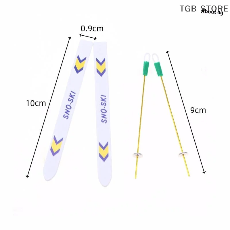 1Set Kerstdecoratie Houten Skibord Scène Miniatuur Poppenhuis Kerst Accessoires Kinderen Speelgoed Cadeau