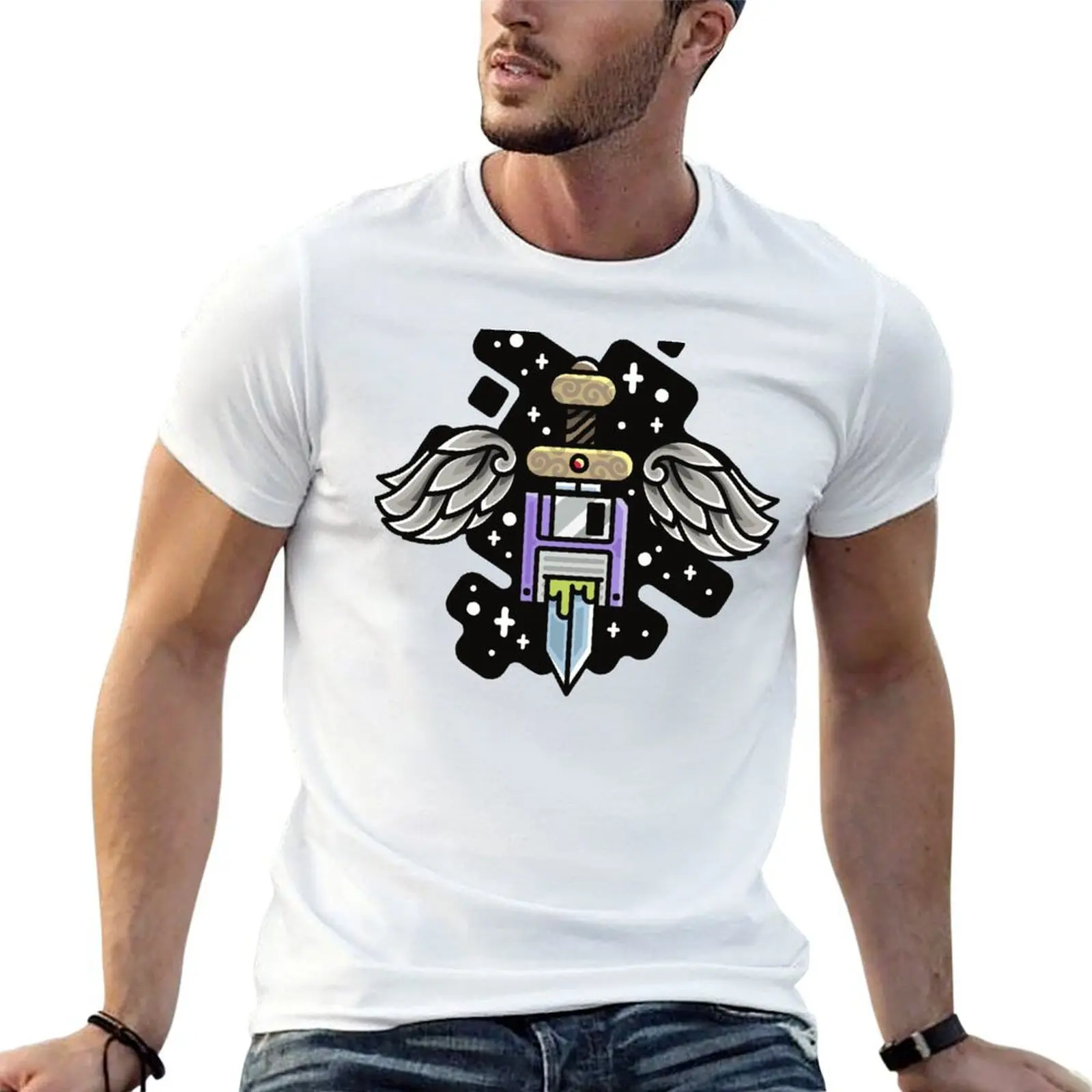 

wings floppy sword T-Shirt t shirts for man pack cotton man t shirt summer T-Shirt