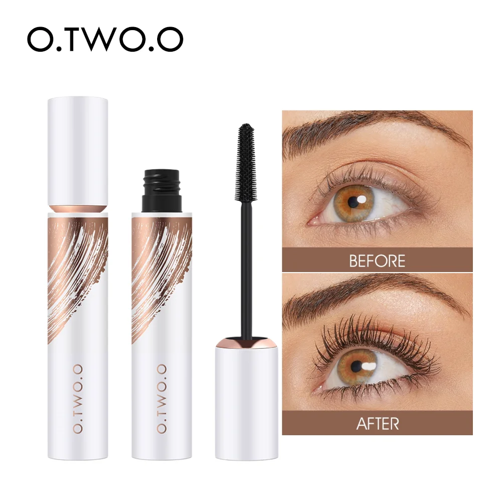 O.TWO.O 4d Silk Fiber Mascara Super Waterproof Black Mascara Natural Lengthening Curling Eyelashes Makeup Eye Mascara Cosmetic