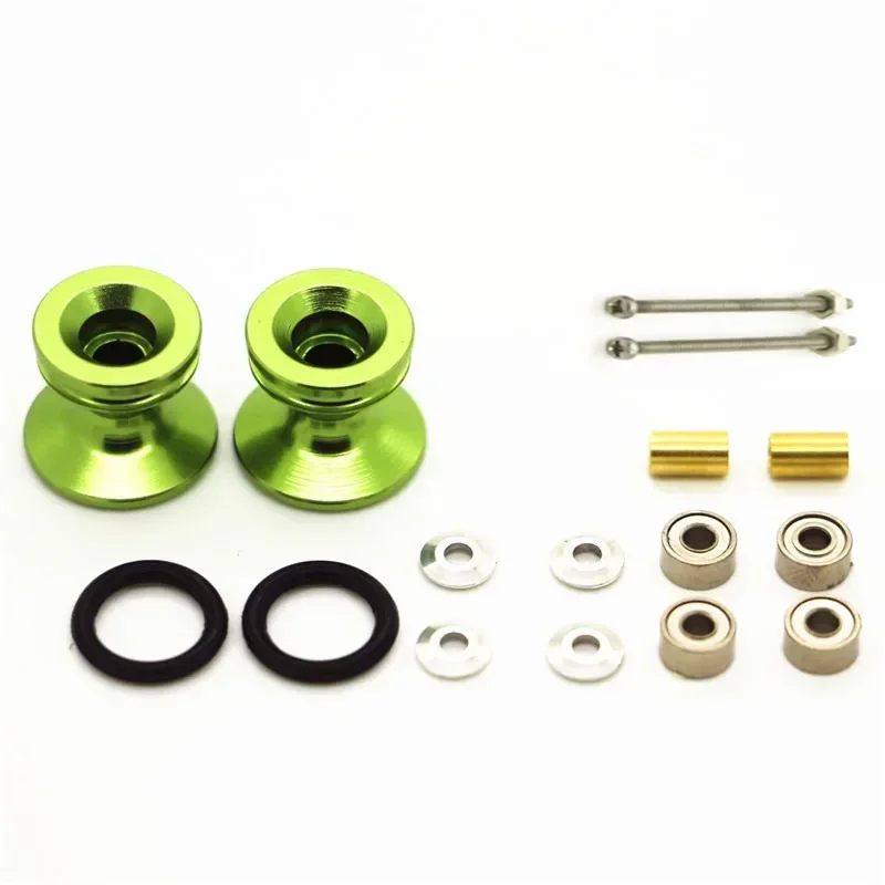 Dubbele aluminium rollen met rubberen ringen (13-12 mm) aangepaste onderdelen voor Tamiya Mini 4WD dubbele aluminium rollen 15418