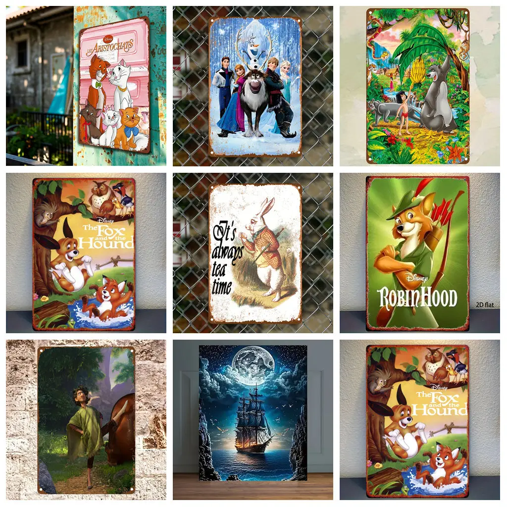 

Miniso Disney Animation Warm Scene Metal Signs wall decor Tin Signs Captain Metal Poster Decor for Bar Pub Club Wall Decoration