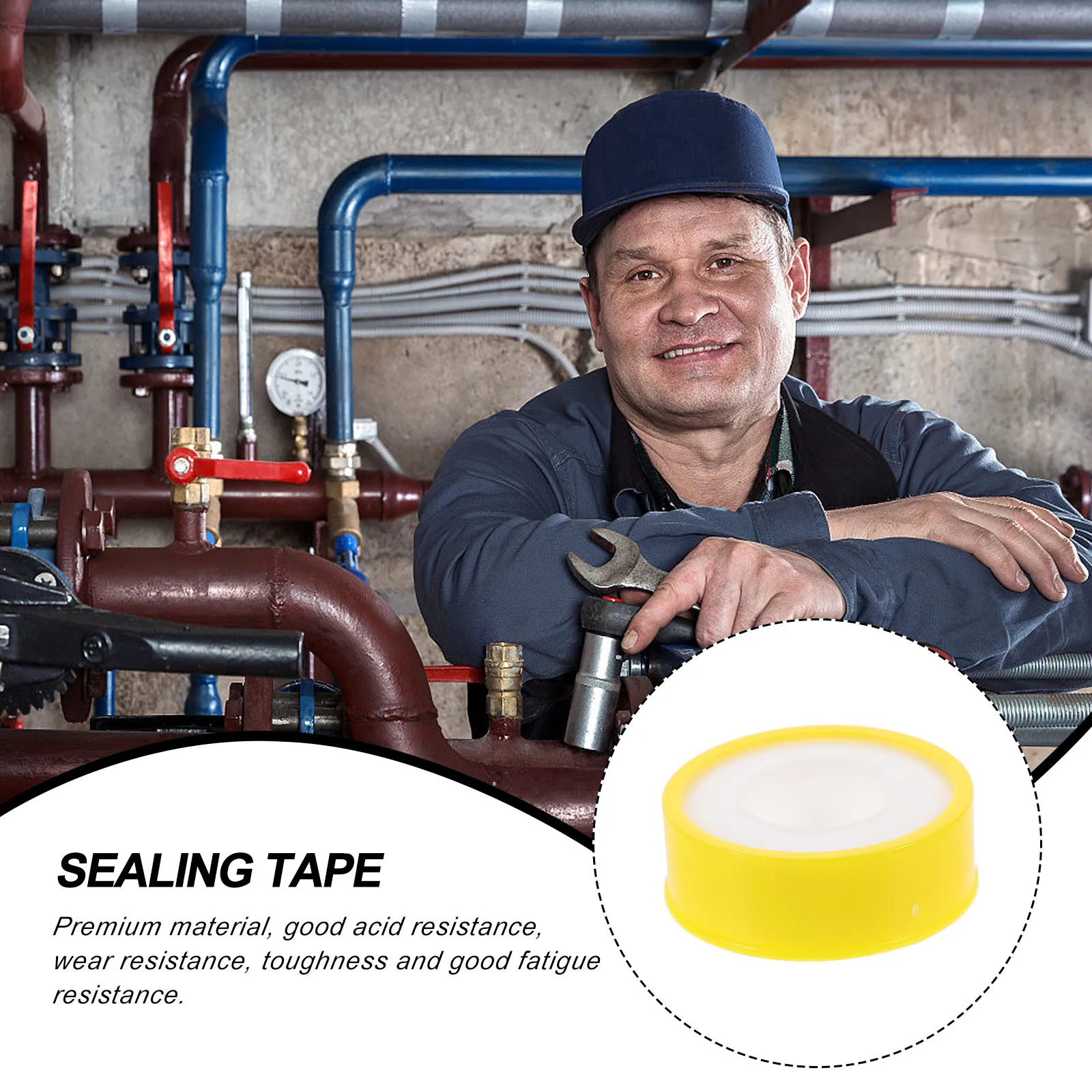 10 рулонов герметичной ленты из PTFE, прочной, для пневматических и гидравлических соединений, для садовых шлангов