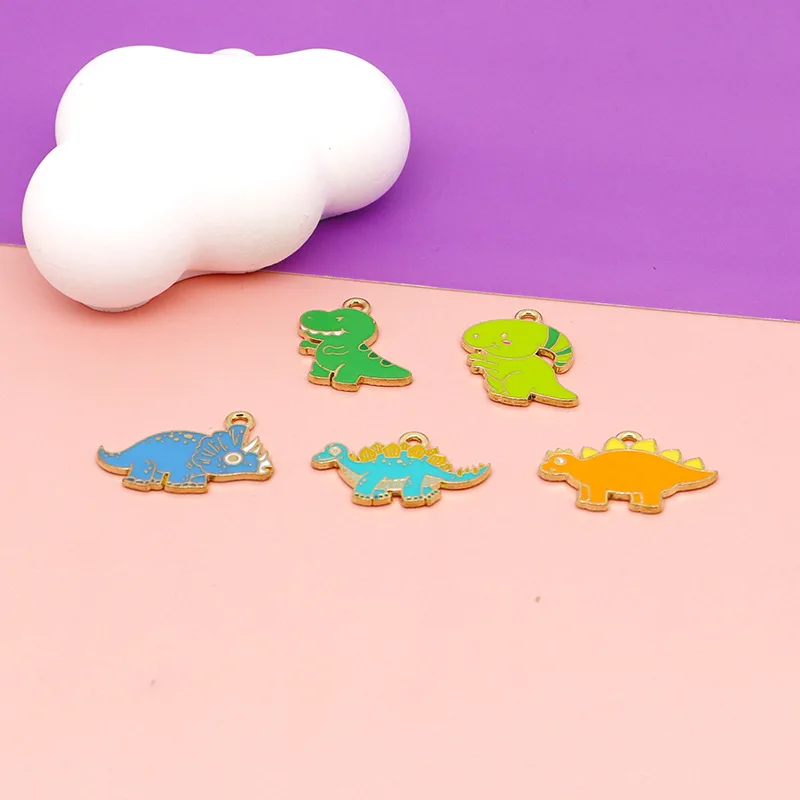 20 pcs/lot Fashion Cute Dinosaur Pendant Making Accessories Charms for Women, Earrings/Necklace Handmade DIY Jewelry Wholesale