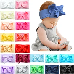 20 kolorów Baby Nylon wiązane opaski dziewczyny duże 4.5 cali kokardy do włosów głowy okłady noworodka niemowlęta Hairbands