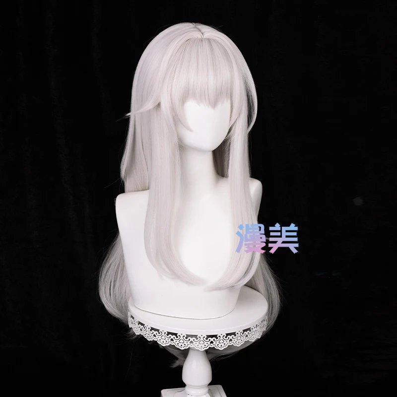 

Парик для косплея Star Rail Clara, 65 см, серебристый, белый, розовый, длинные прямые термостойкие синтетические парики для Хэллоуина