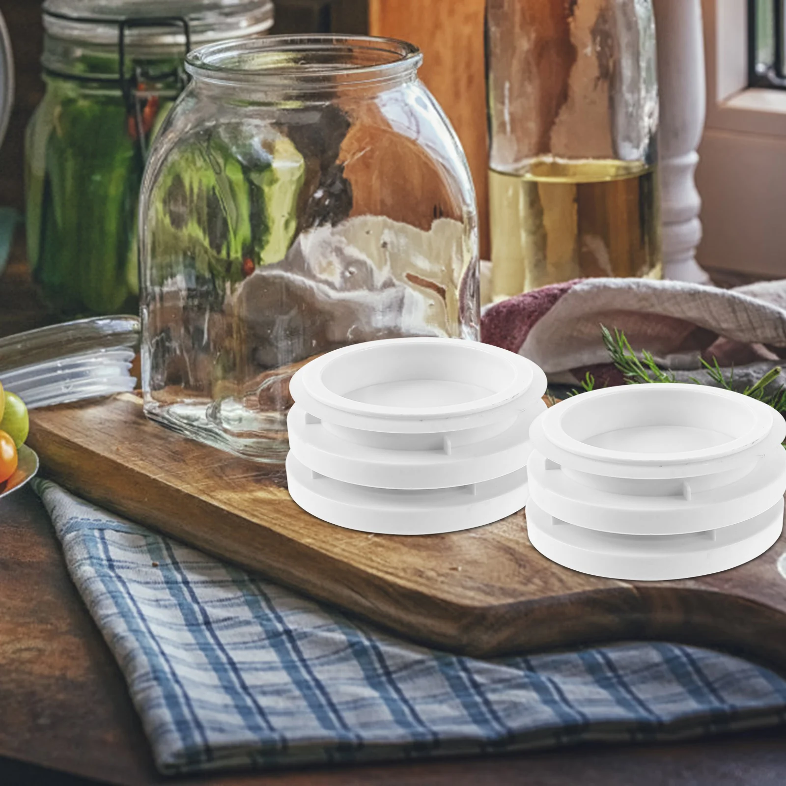 

4pcs Plastic Bottle Caps Jar Lids Household Glass Storage Container Reusable Airtight Covers for Food Tea Dried Fruits