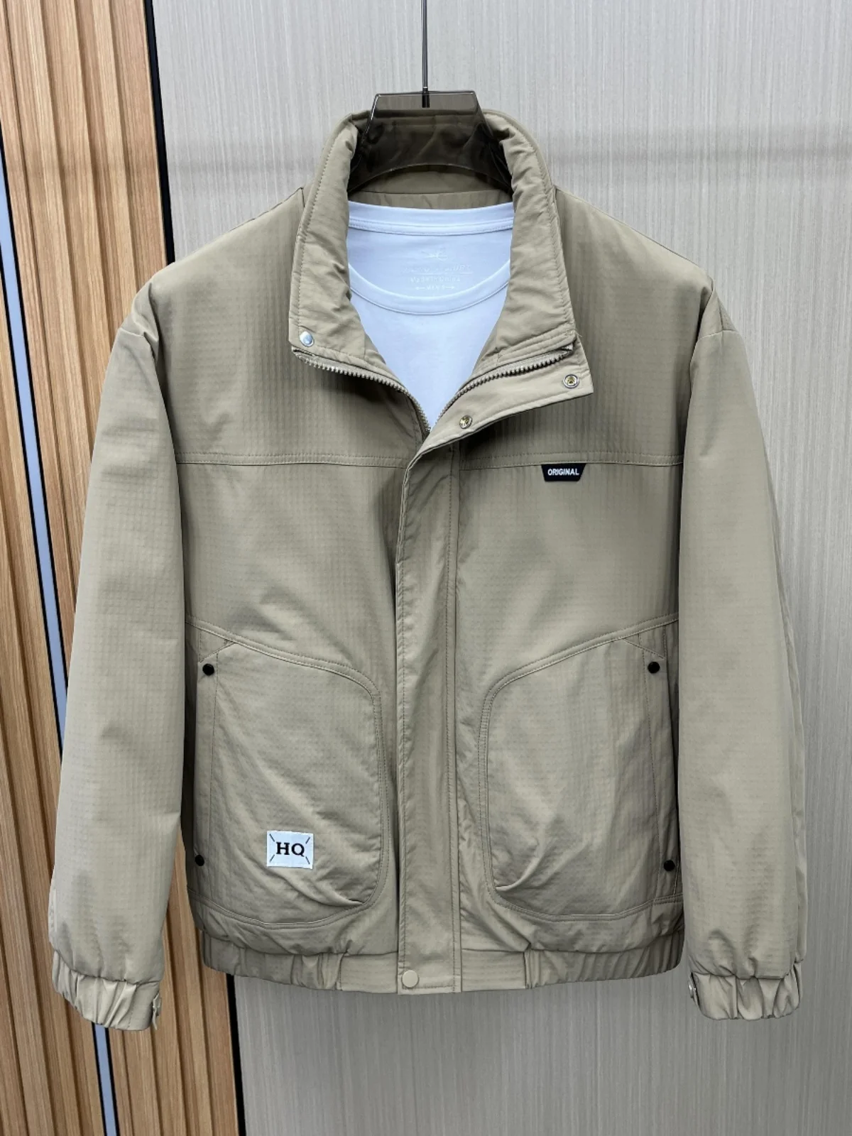 

Утепленная хлопковая куртка для мужчин на осень-зиму: новая, модная, универсальная, из полиэфирного волокна, приталенного кроя