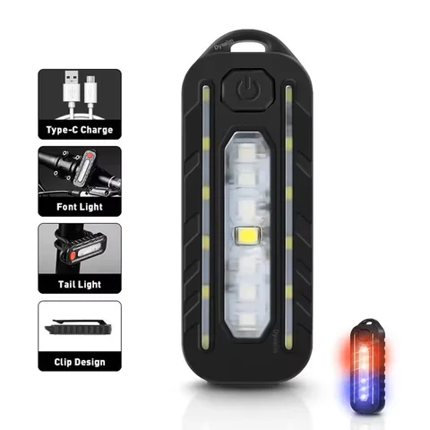 USB-фонарь-брелок LED 800 мАч, красный/синий