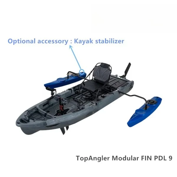 LSF 2.75 متر وحدات صيد قوارب الكاياك 1-شخص تصميم جديد مع دواسة زعنفة قابلة للفصل قابلة للطي HDPE هيكل بلاستيكي للبالغين الرياضات المائية #4