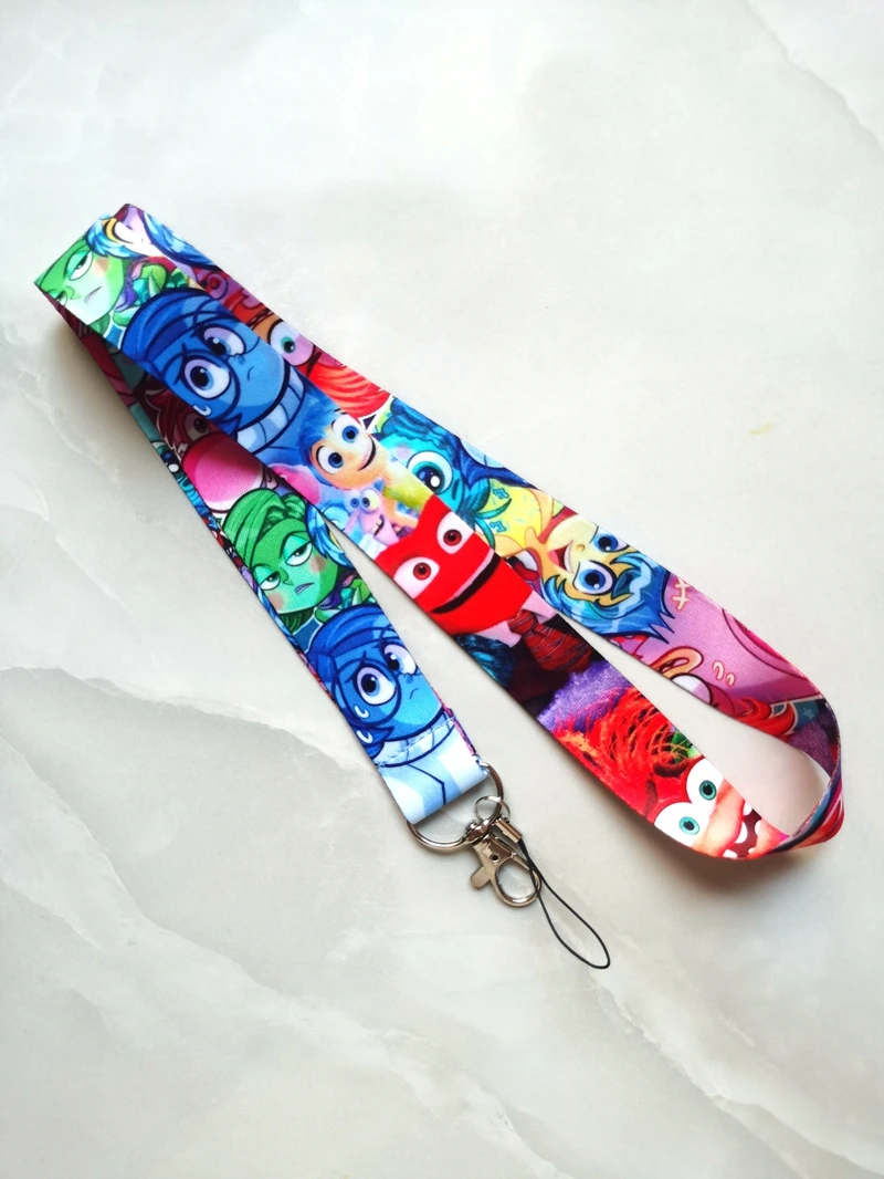 New 1 pcs Disney Inside Out Lanyards Keys Neck Strap For Card Badge Key Chain Lanyard Key Holder DIY Hang Rope Keyrings