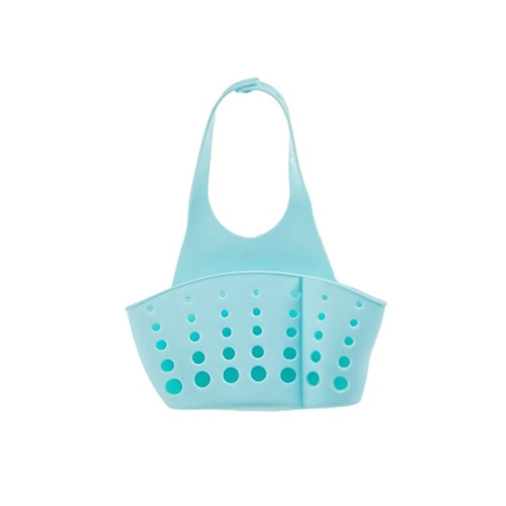 

Adjustable Snap Button Kitchen Organizer Basket Sky-Blue for Sponge Soap Storage Sink Hanging Holder Wash Cloth Organizer