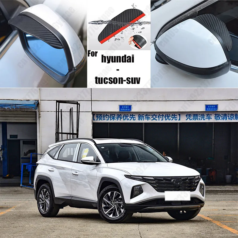 

For hyundai-tucson-suv Car Rearview Mirror Rain Eyebrow Fiber Auto Rain Shield Rainscreen Reflector Rain Shield