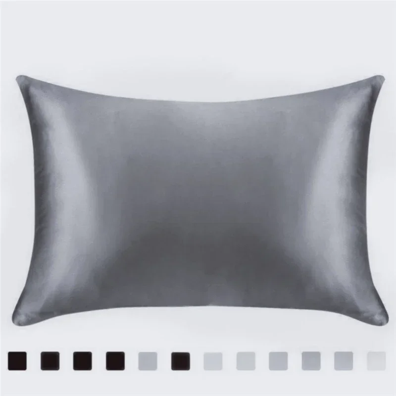 Emulation Silk Satin King Pillowcase Smooth Queen/Standard Pillow Case Cushion Cover Chair Seat Bedding Pillows Cover Home Decor