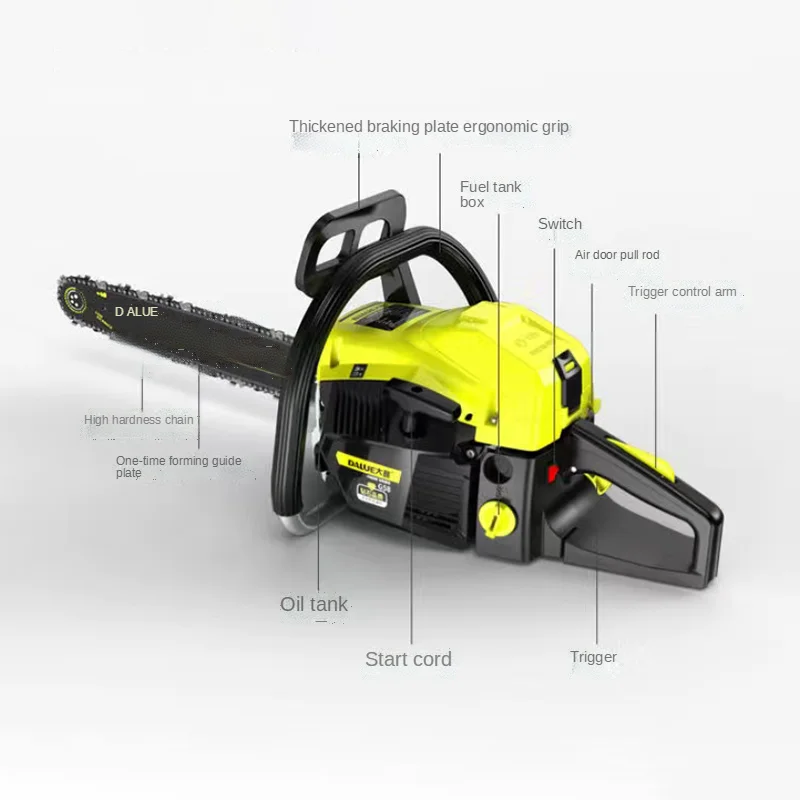 Motosierra portátil de alta potencia, sierra de registro de gasolina de 20 pulgadas, multifunción, 54.66CC