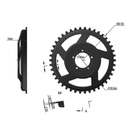 Electric Bicycle Ebike 42T Round Chainring Chain Ring Offset Correction FOR BAFANG BBS01 BBS02 Tooth Plate Parts