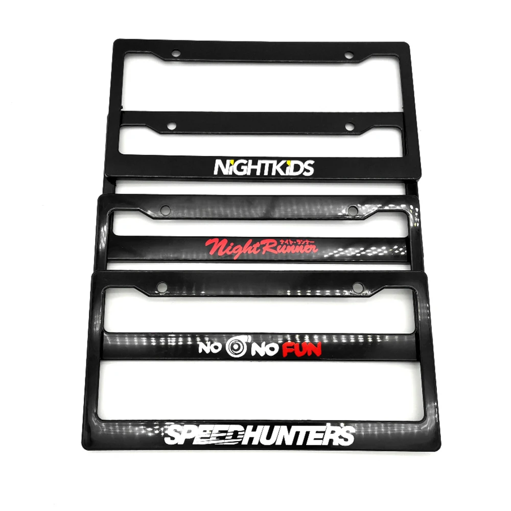 JDM Speedhunter Car License Plate Frame For Nightkids Honda Toyota Nissan Mitsubishi Nightrunner Number Plate Auto Accessories