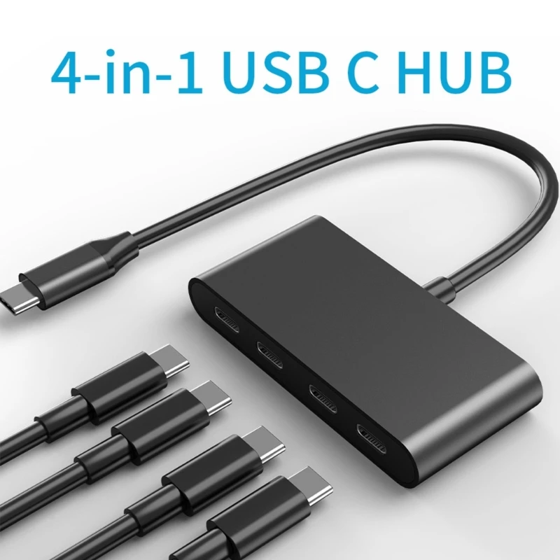 USB C Hub 5Gbps Fast for Laptop 4 Ports Type C Splitter Data Transfer OnlyPremium Aluminum Alloy Construction