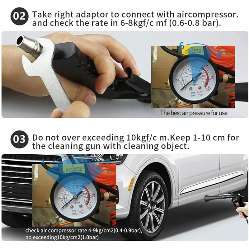

ABCA-Car Cleaning Gun, Dry Cleaning Gun, Air Compressor For Cars Detailing For Cars Quickly Blasts Dirt And Dust