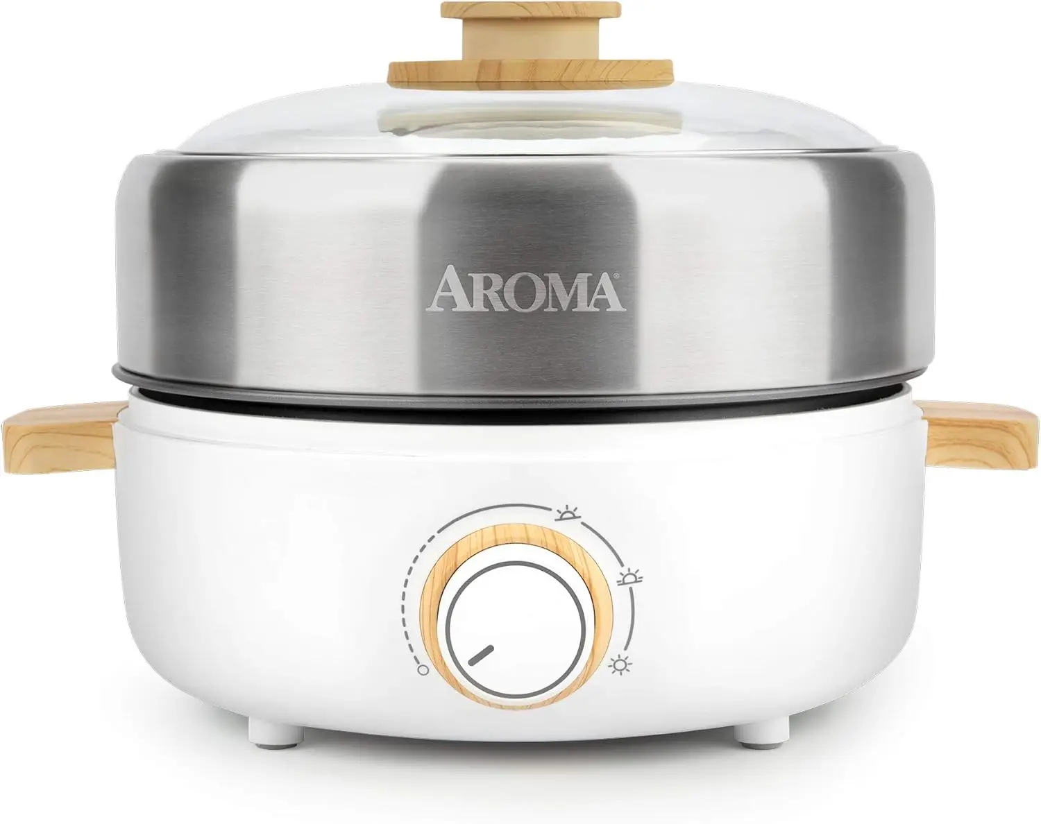 

2.5L Electric Hot Pot & Grill, Dual Cooker with Glass Lid, Adjustable Temp 300-450°F, Dishwasher Safe