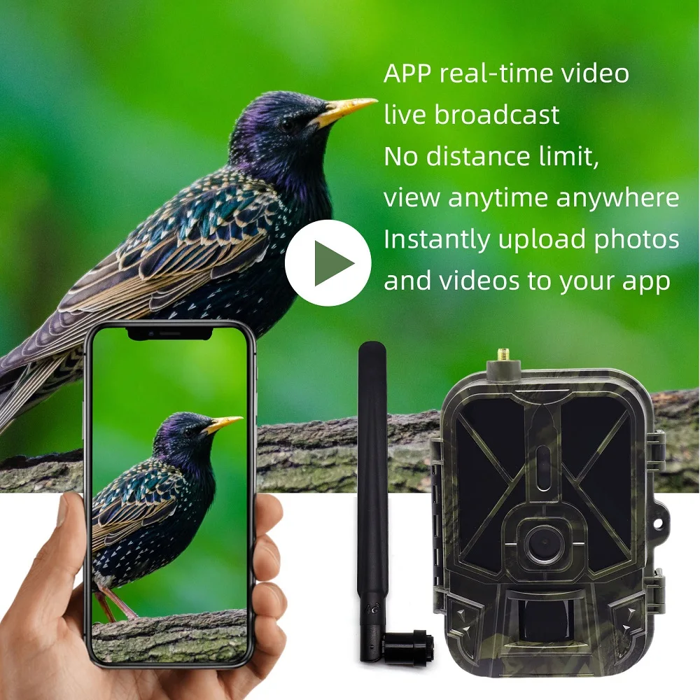 4K 30FPS 36MP IP65 APP Control with Cloud Service IR Cellular Trail Camera 4G Hunting Camera motion sensor 4g HC-940Pro