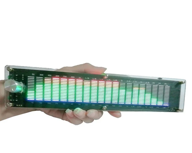 Color 20 segments with 15 levels built-in DSP support EQ adjustment acrylic shell ultra-thin 5-12v music spectrum