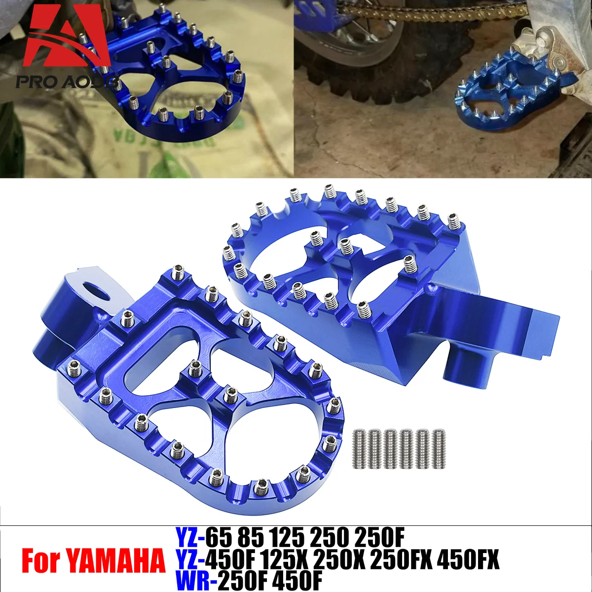 For Yamaha Motorcycle YZ65 85 YZ125 YZ250 250F 450F YZ125X YZ250X YZ250FX YZ450FX WR250F WR450F Precision-Made  CNC Footrest