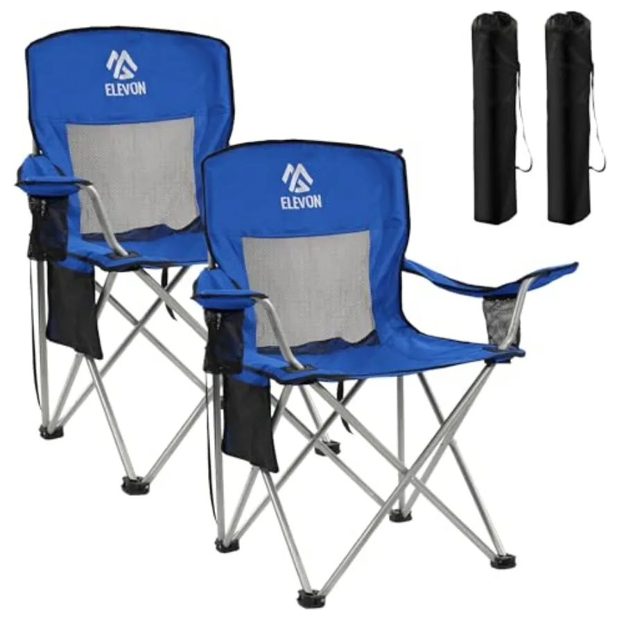 

Camping Chair Portable Folding Outdoor Chair with Arms Cup Holder and Carry Bag