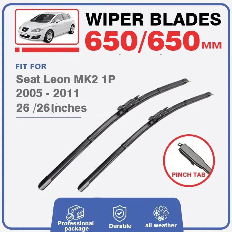 Car Front / Rear Wiper Blades For Seat Leon 2 MK2 1P 26\