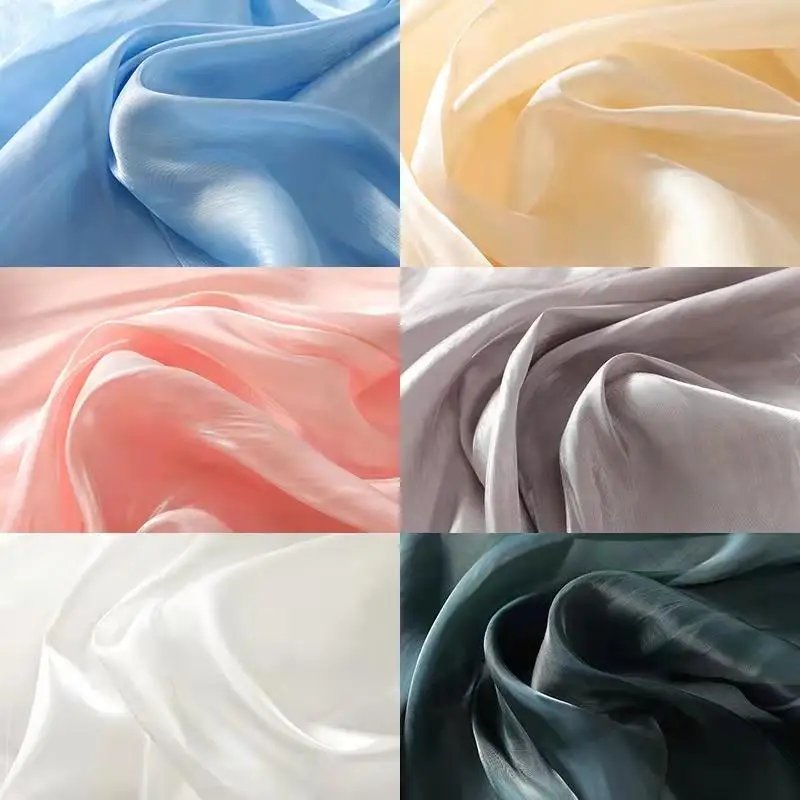 Ultra-Soft Crystal Imitation Silk Acetate Fabric Satin for Dress Wedding Dress Clothing Making Fabric