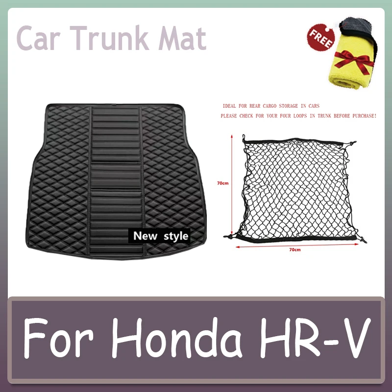 Car Trunk Mats For Honda HR-V Vezel RU 2022 2023 2024 5seat Leather Mat Car Trunk Storage Pads Maletero Car Accessorie Interior