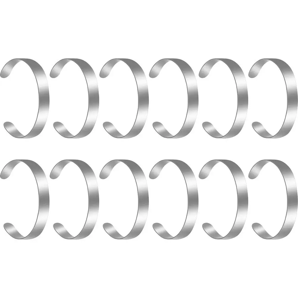 

12 Pcs Stainless Steel Bracelet Strips Silver Anti Rust 20mm DIY Blank Bangle Stamping Jewelry Making Bracelet Crafting