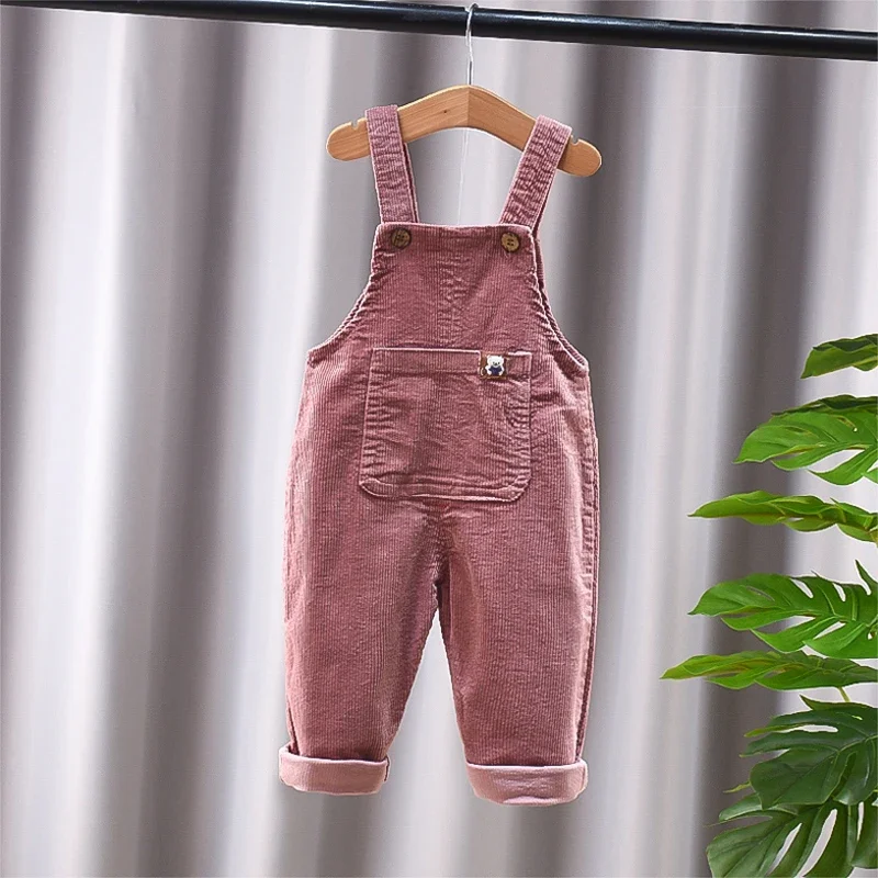 DIIMUU Baby Boys Overalls Girls Casual Pants 1-4T Infants Toddler Kids Trousers Spring Autumn Clothing Cotton Long Wear