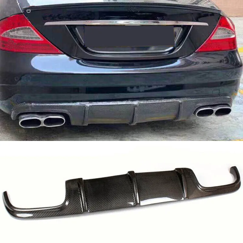 CLS Class Carbon Fiber Rear Bumper Diffuser Lip for Mercedes Benz W219 CLS63 AMG Sedan 4 Door 2006 - 2010 Rear Bumper Diffuser