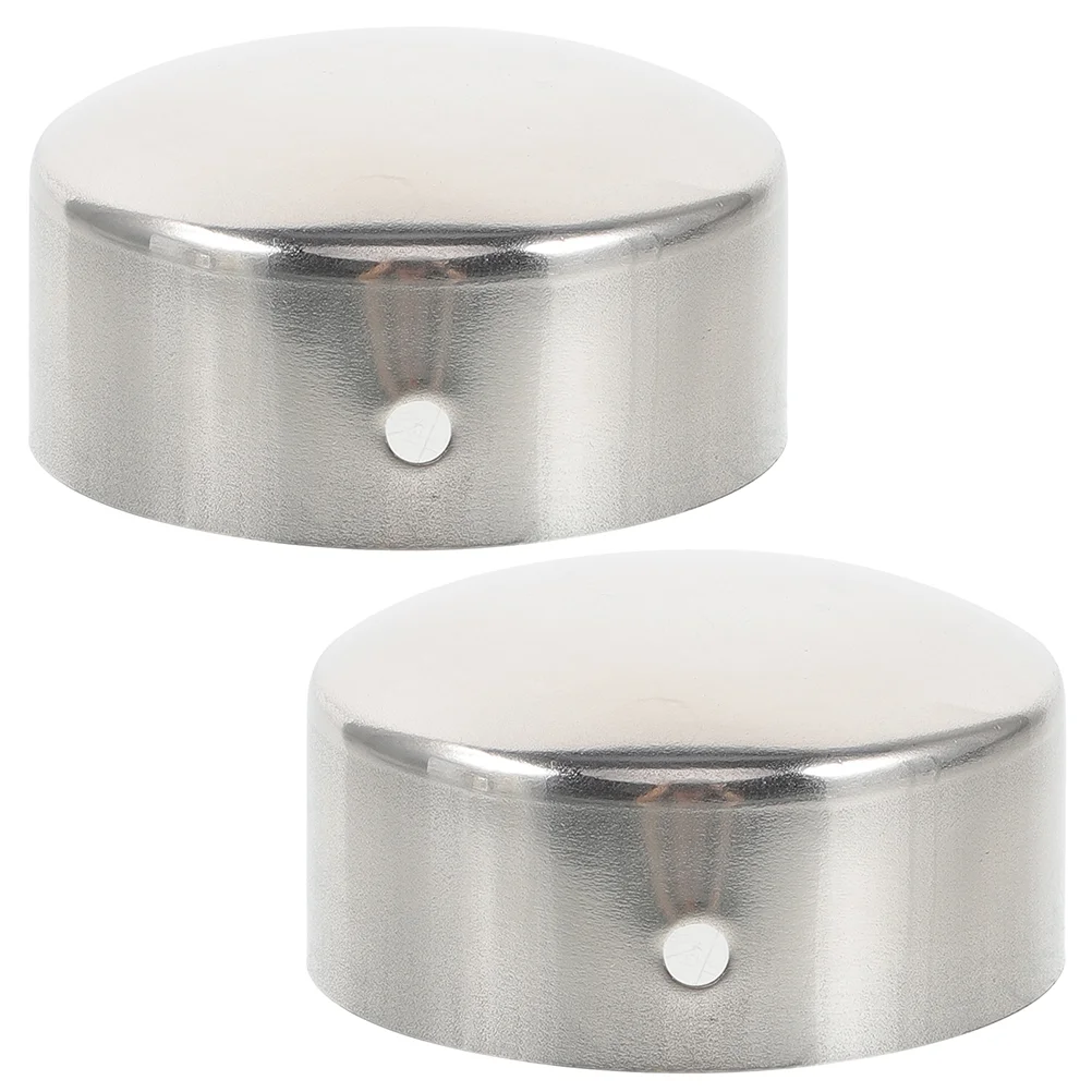 

2 Pcs Handrail Tube Accessories Black Railing Chains Banister End Rails Stainless Caps Fittings Wooden