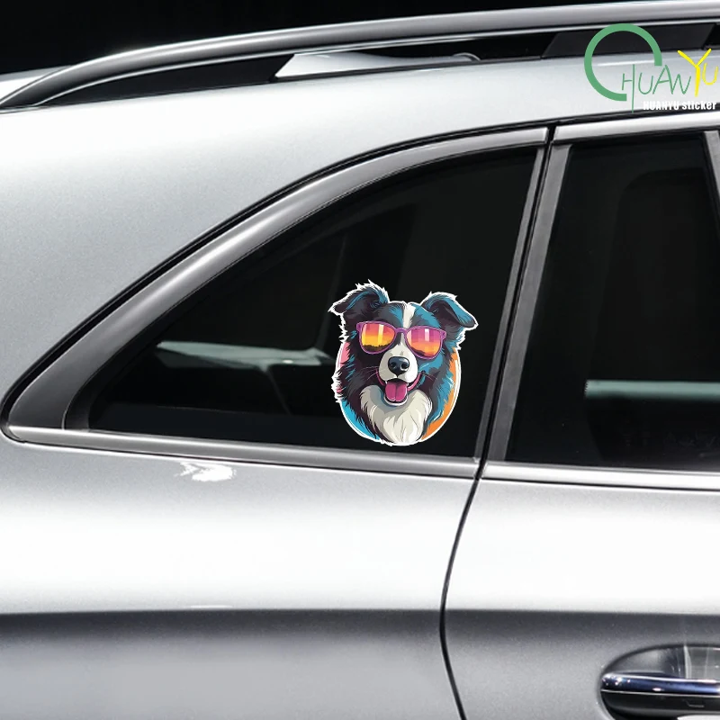 Cool Border Collie Dog Creative Vinyl Waterproof Sticker Decal For Car, Laptop, Wall Window, Bumper Sticker