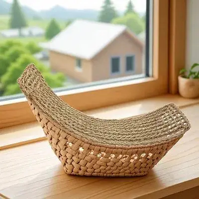 1 قطعة سحلية العشب حصيرة الطبيعية المنسوجة سرير الحيوانات الأليفة للسحالي Iguanas Geckos آمنة دائم أرجوحة عش بني فاتح المنسوجة الحيوانات الأليفة القط حصيرة #6