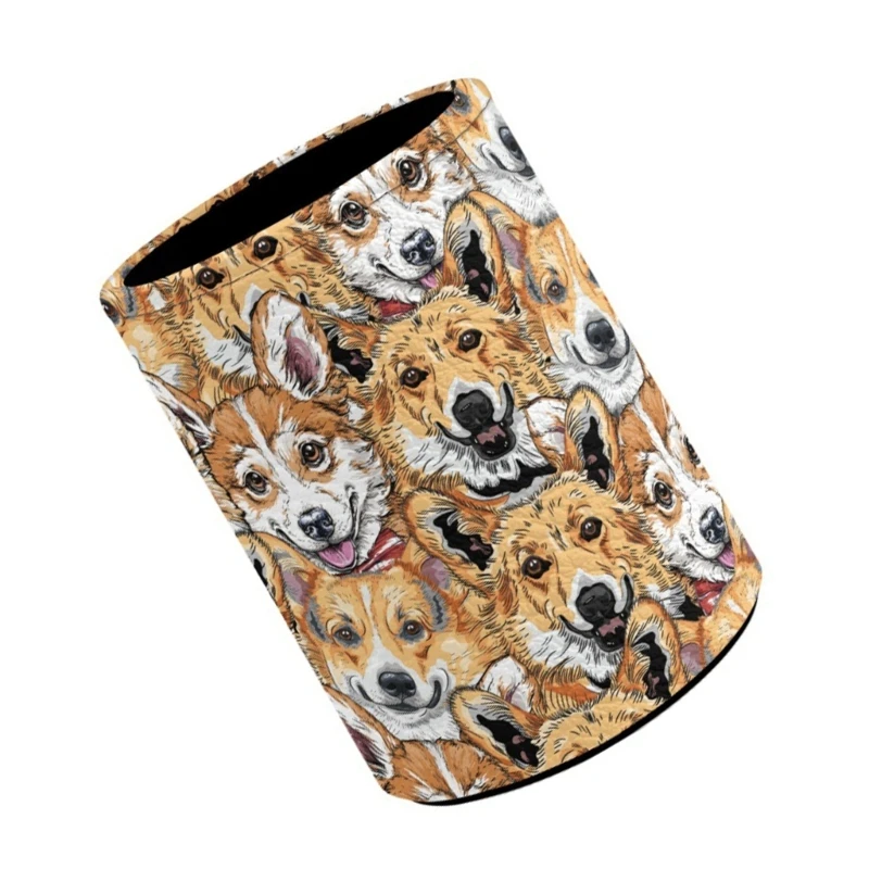 น่ารักกระบอกผู้ถือปากกาหนังดินสอปากกาถ้วยโต๊ะ ผู้ถือพู่กัน