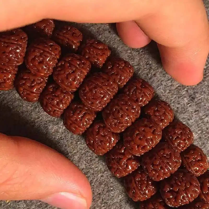 Tree King Small Bodhi Seed Bracelet 108  Short Stem Double Pattern Pumpkin Buddha Beads Seeds Men