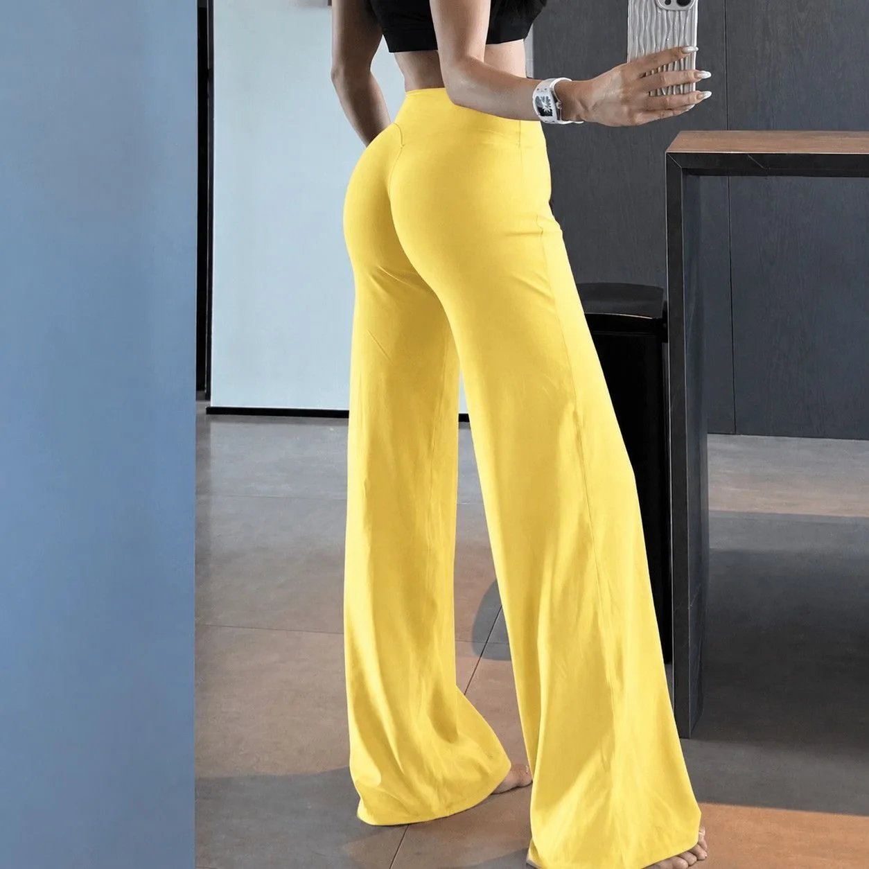Women High Waist Flare Yoga Pants Scrunch Butt Lift Tummy Control Soft Stretch Flared Leggings Gym Workout Pilates Dance Sports