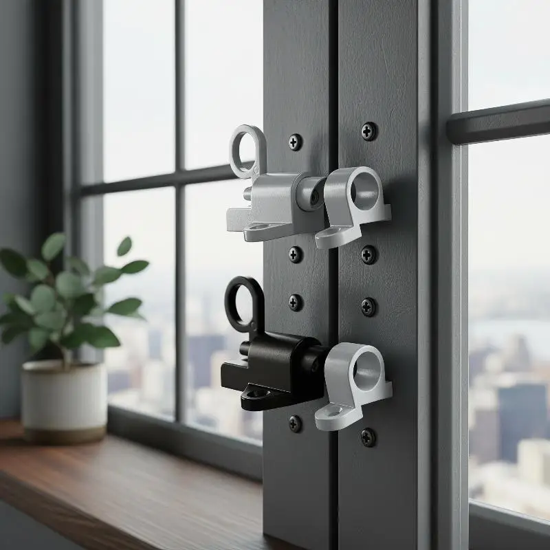 Heavy Duty Aluminum Spring Latch Self Closing Pull Ring Gate Lock for Patio Yard Fence Door Security