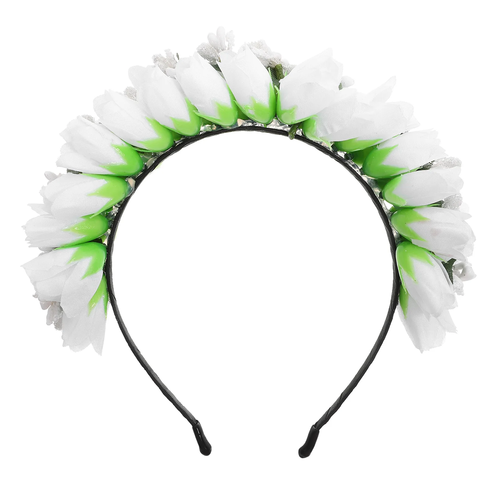 

Simulated Tulip Flower Headband Hair Flowers Wreath Bridal Party Decorations Floral Cloth Accessories Women Headpiece Tea Party