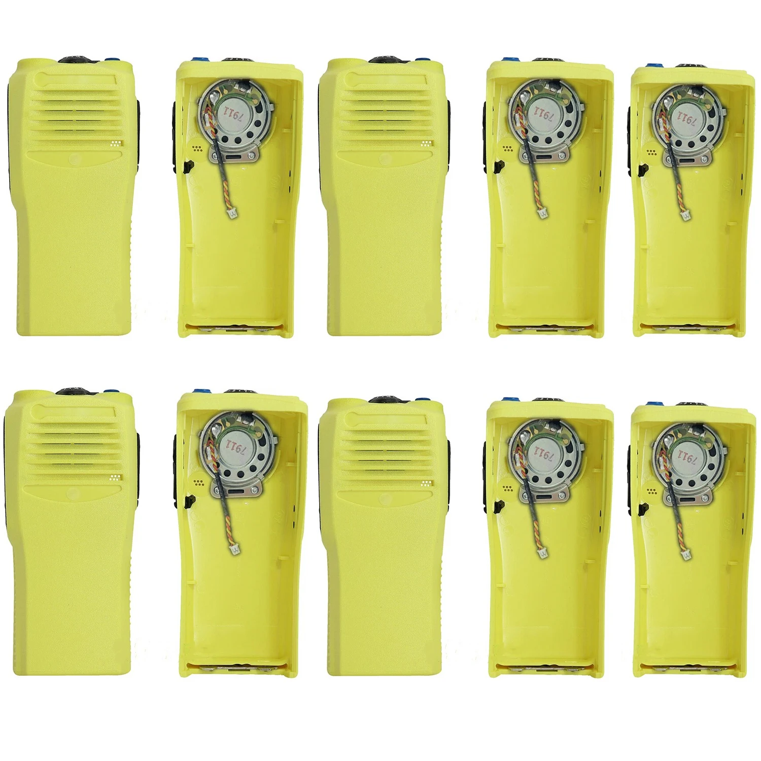 10pcs PMLN4553 Refurbish Yellow Replacement Housing Case Cover With Speaker For CP200 Two Way Radio Handheld
