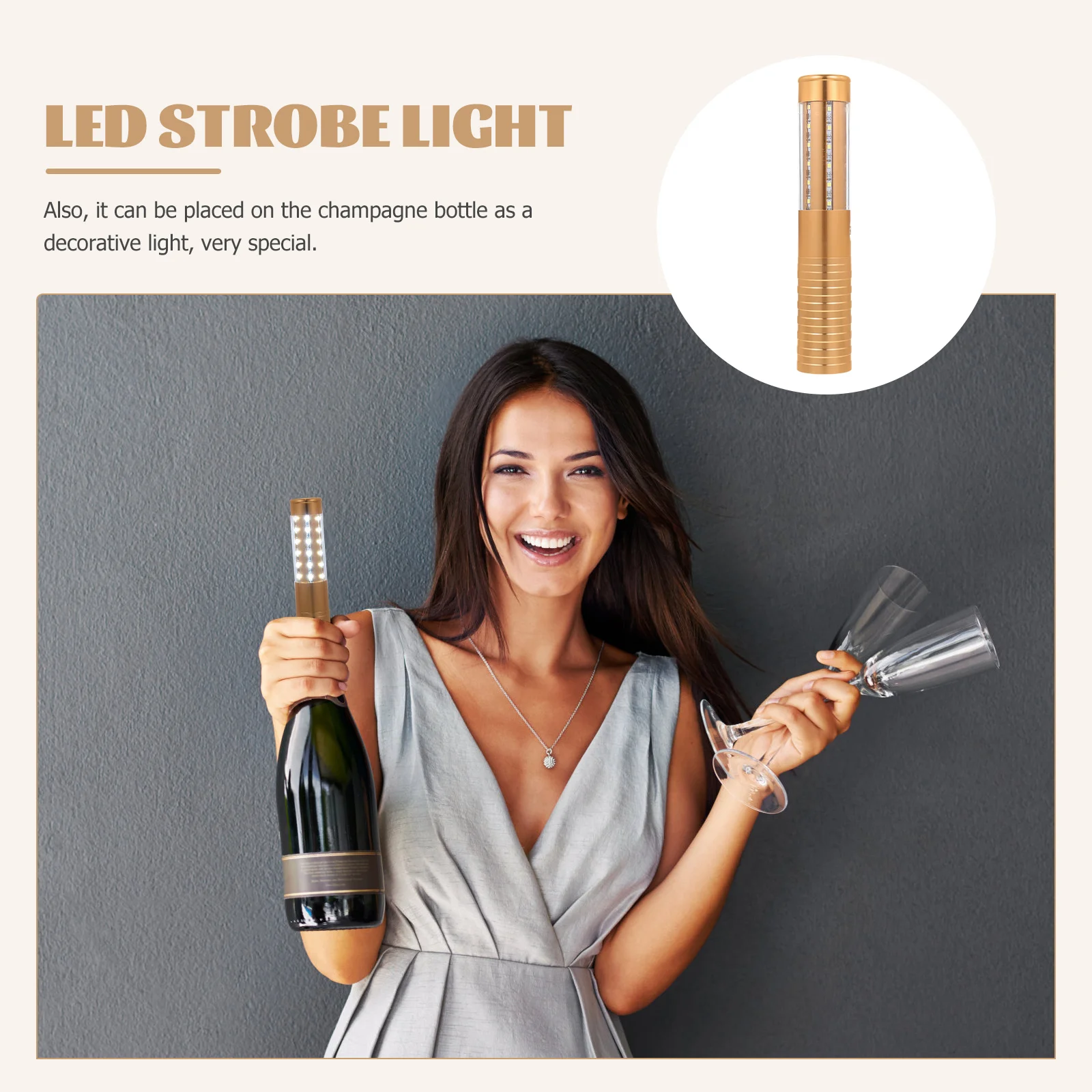 

Rechargeable LED Strobe Light Aluminum Alloy Acrylic Flashing Party KTV Stage Decorative Lighting