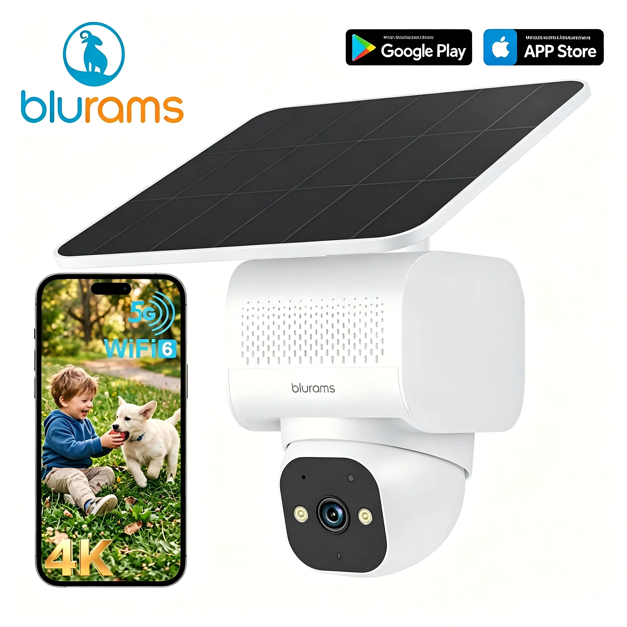 blurams 4K 2.4G/5G WiFi IP66 Weatherproof Protection Security Camera Outdoor, Al Human Detection,Crystal Clear Night Vision