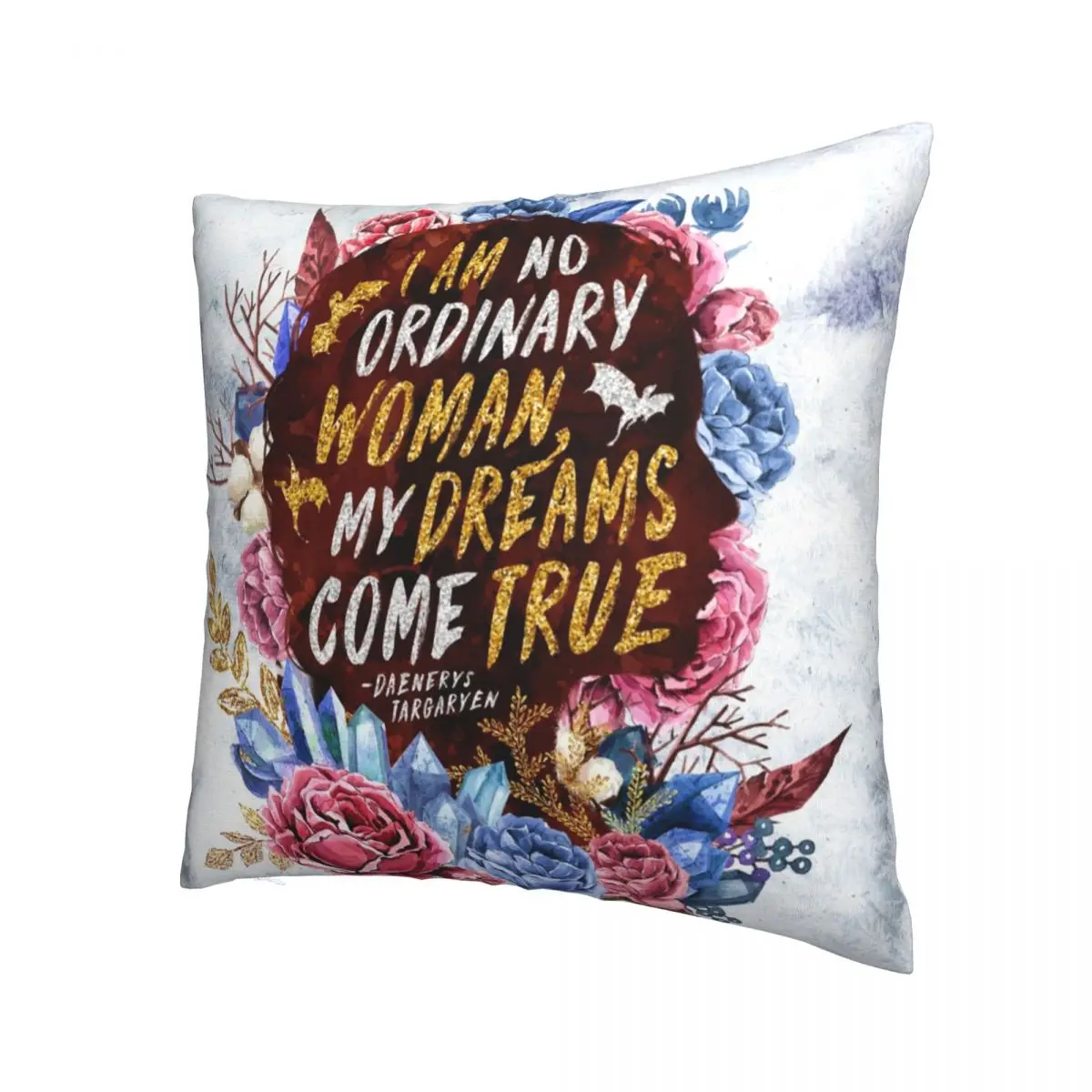 No Ordinary Feminism Quotes Pillowcase Printing Cushion Cover Decor Watercolor Flowers Throw Pillow Case Cover Car Zipper 40*40