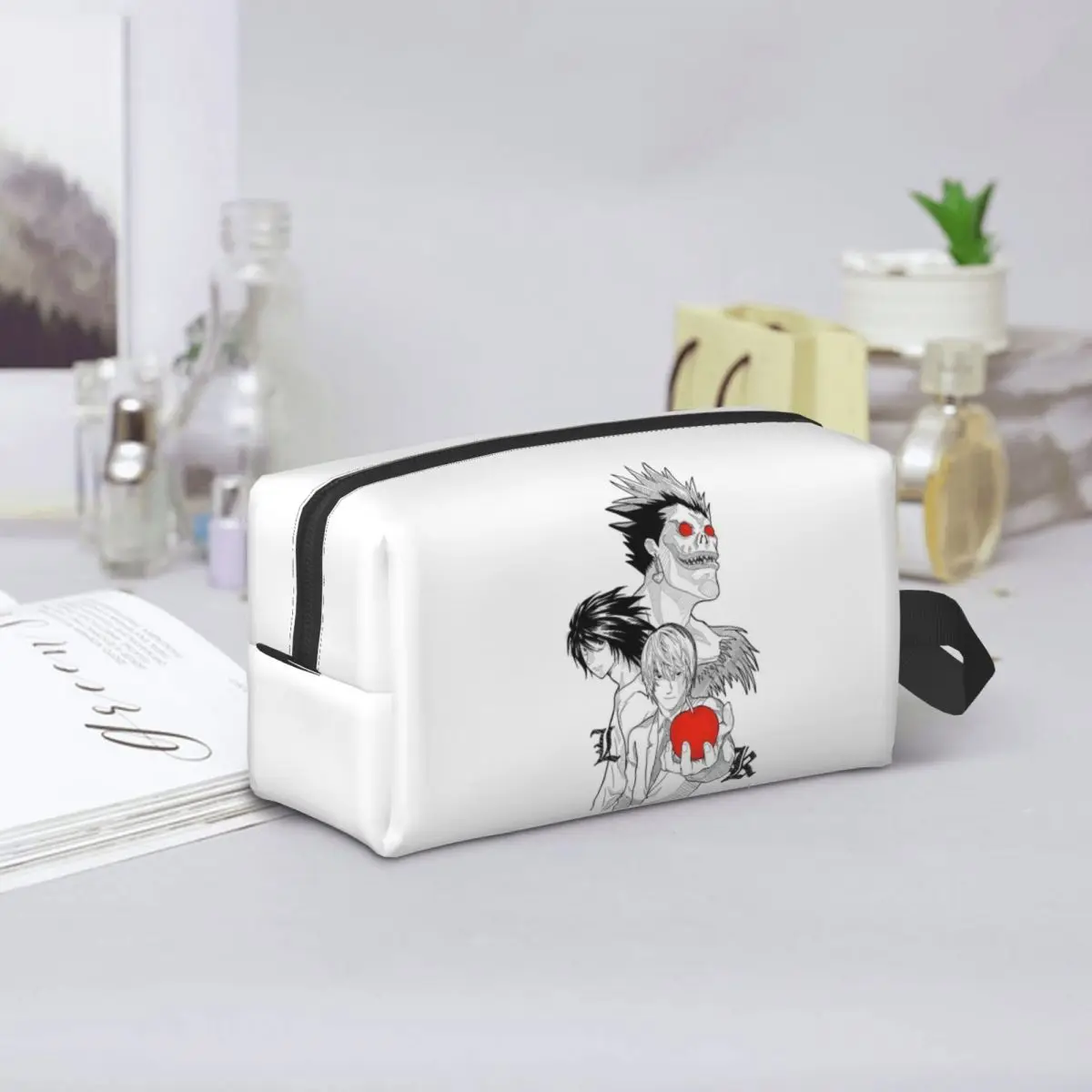 Death Book Death Note Anime Makeup Bag Cosmetic Organizer Storage Dopp Kit Toiletry Cosmetic Bag for Women Beauty Travel