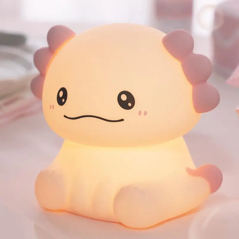 

Силиконовый ночник, ночник для детей, аксолотль, светодиодный светильник, меняющий цвет, милое яркое освещение для детской спальни, ванной комнаты