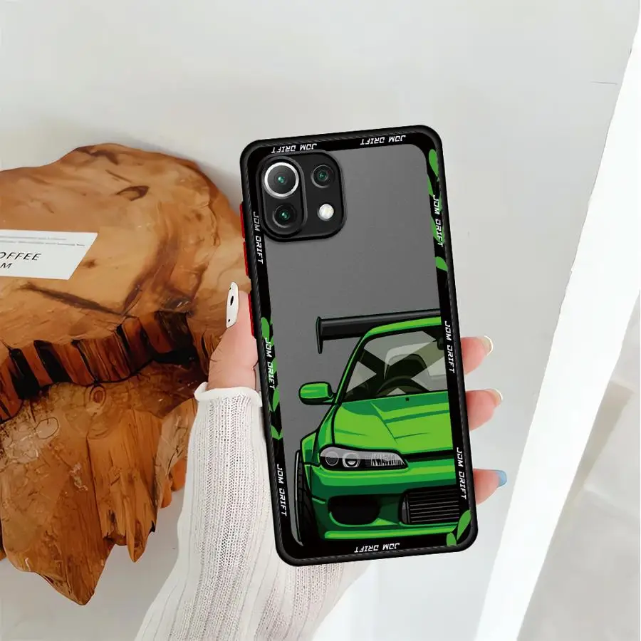 حافظة لهاتف Xiaomi Mi 11T Pro 11 Lite غطاء خلفي ياباني JDM Drift Car Red Sun