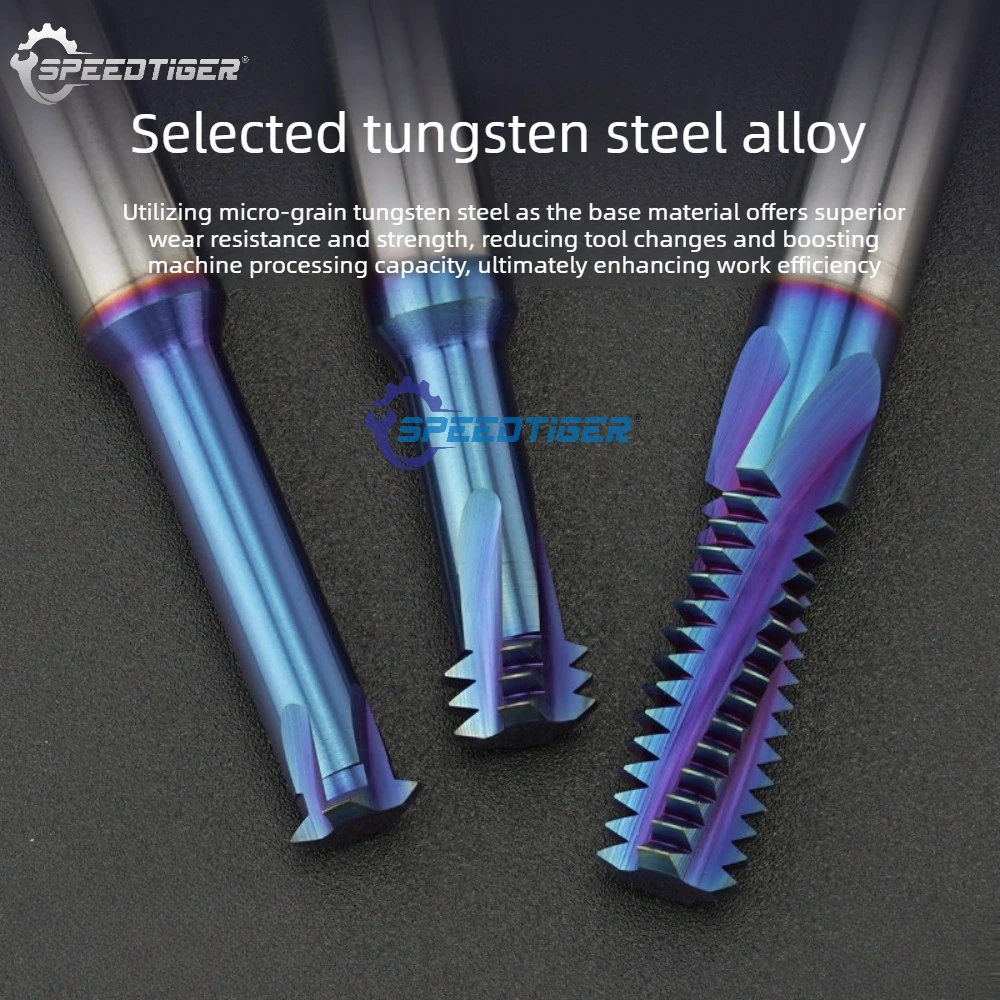 

HRC70 Tungsten Carbide Thread Milling Cutter Single/Full Tooth High Hardness Tool for Quenching Workpiece M2 M3 M4 M5 M6 M8 M10