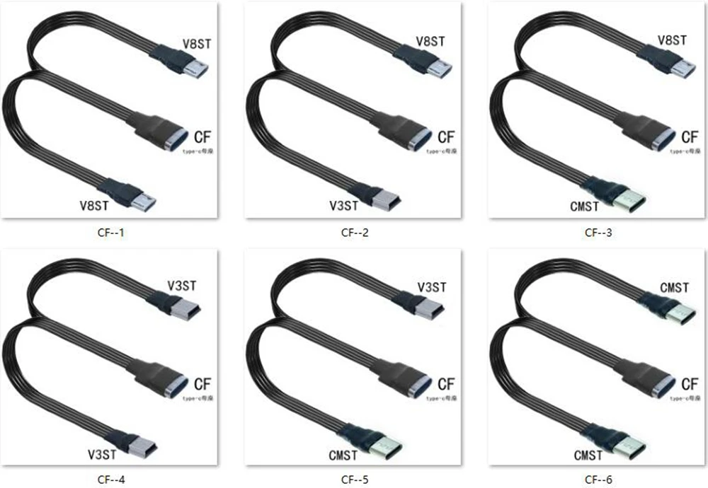 0.2 meters, 03 meters, 0.5 meters micro/minute in car power supply, Android C-type dual head data cable, charging expansion cabl